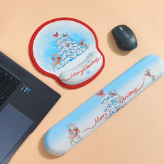 Himake Mr. Fluffy Teddy Dog Ergonomic Wrist Rest Mouse Pad - Cute Themed Printed Silicone Wrist Pillow Non-Slip Mousepad for Office & Gaming