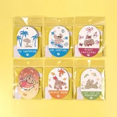 Himake Compressed Wood Pulp Cute Cartoon Mr.fluffy Cleaning Dishwashing Sponge for Kitchen Reusable Sponges Quick Drying for Kitchens