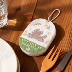 Himake Compressed Wood Pulp Cute Cartoon Mr.fluffy Cleaning Dishwashing Sponge for Kitchen Reusable Sponges Quick Drying for Kitchens