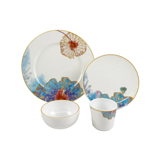 Wholesale European Luxury Fine White like Ceramic Rustic Tableware Sets Melamine Dinnerware Set For Homeware