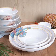 Lotus leaf porcelain design melamine tableware, there is a nice name called "autumn lotus"