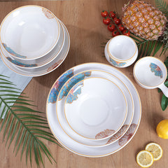 Lotus leaf porcelain design melamine tableware, there is a nice name called "autumn lotus"