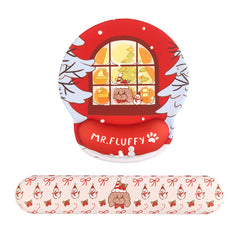 Himake Mr. Fluffy Teddy Dog Ergonomic Wrist Rest Mouse Pad - Cute Themed Printed Silicone Wrist Pillow Non-Slip Mousepad for Office & Gaming