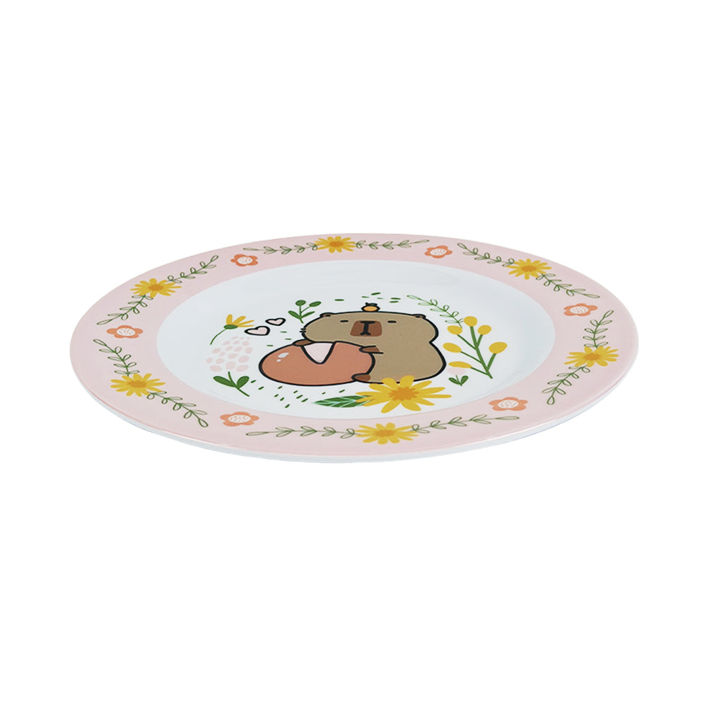 Wholesale BPA Free Kids Melamine Deep Plate - Cartoon Bear Floral Pattern Dinnerware for Children's Mealtime Tableware