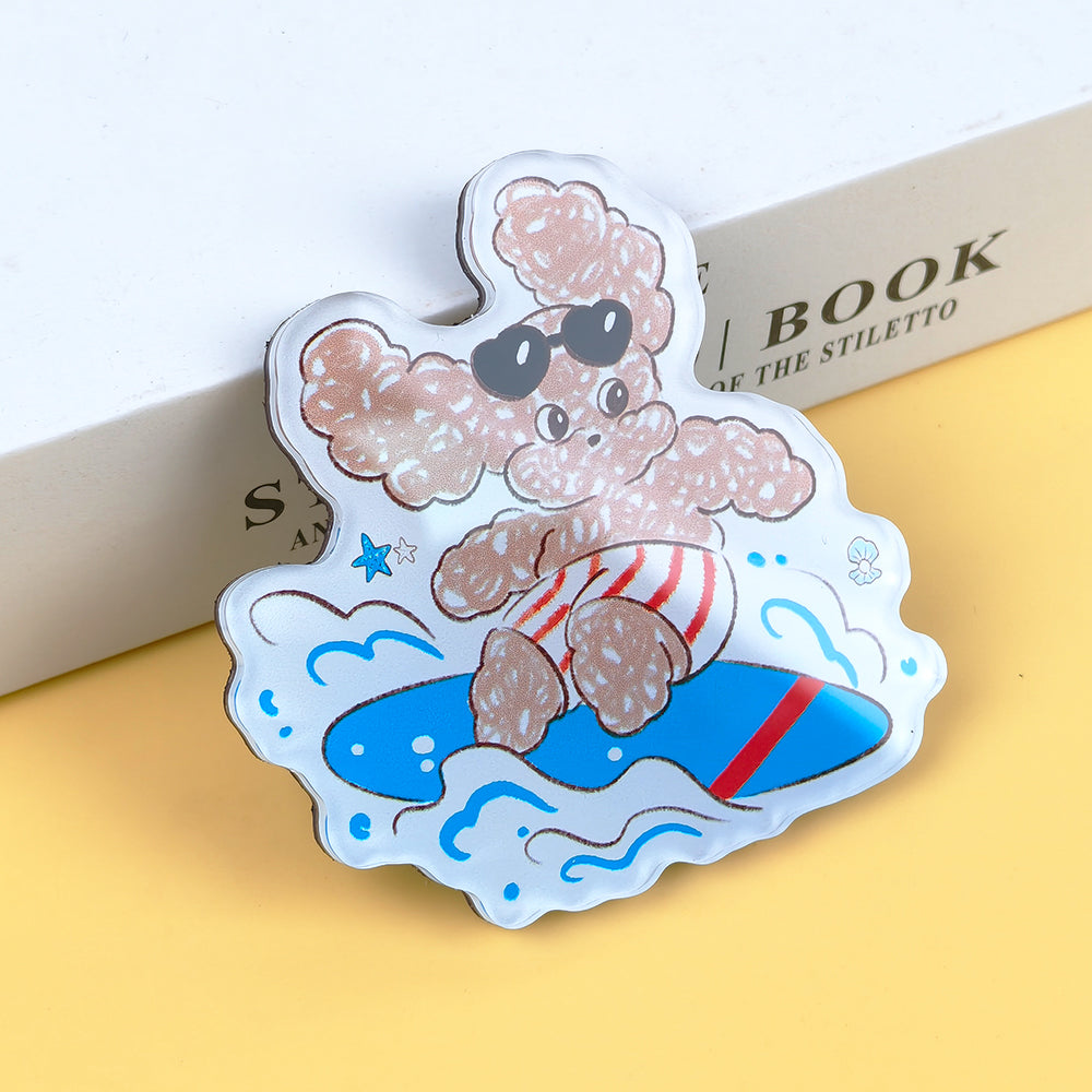 Custom Cute Mr. Fluffy 3D PVC Fridge Magnets - Reusable Seasonal Themed Cartoon Teddy Dog Refrigerator Magnets for Kids & Home Decor