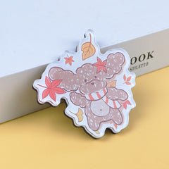 Custom Cute Mr. Fluffy 3D PVC Fridge Magnets - Reusable Seasonal Themed Cartoon Teddy Dog Refrigerator Magnets for Kids & Home Decor