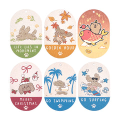 Himake Compressed Wood Pulp Cute Cartoon Mr.fluffy Cleaning Dishwashing Sponge for Kitchen Reusable Sponges Quick Drying for Kitchens