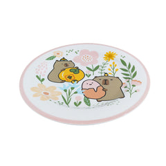 Cartoon Kapibara Themed Cutlery Set Cute Capybara Party Melamine Plate Decor for Valentine's Day Celebration