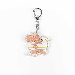 Cute Mr. Fluffy Teddy Dog Acrylic Keychains - Customizable UV Printed Seasonal Themed Charms with Metal Clasps, Display Box Packaging for Backpack & Gifts