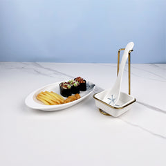 Nordic style platos de sushi sashimi plate melamine hotel restaurant serving oval shape melamine sushi plate