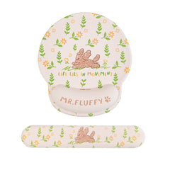 Himake Mr. Fluffy Teddy Dog Ergonomic Wrist Rest Mouse Pad - Cute Themed Printed Silicone Wrist Pillow Non-Slip Mousepad for Office & Gaming