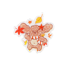 Custom Cute Mr. Fluffy 3D PVC Fridge Magnets - Reusable Seasonal Themed Cartoon Teddy Dog Refrigerator Magnets for Kids & Home Decor