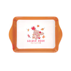 Customized Decal Print Plastic Rectangular Tray with Handles Mr. Fluffy Poodle Themed for Surfing Christmas Autumn, Multi-Color Serving Tray for Home Dining & Party