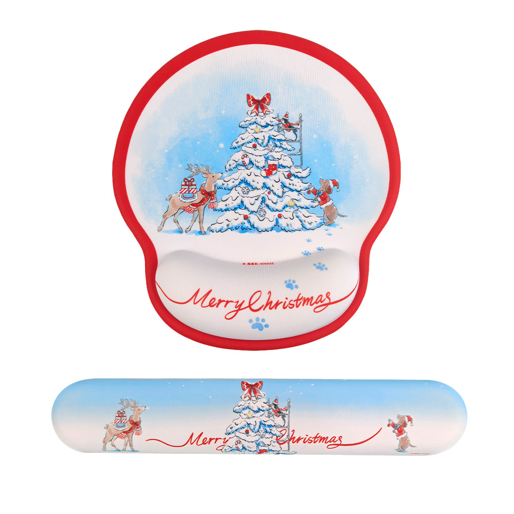 Himake Mr. Fluffy Teddy Dog Embroidery Oversized Crew Neck Sweatshirt - Heavyweight Cotton Fleece Navy Blue Winter Pullover for Casual Daily Wear