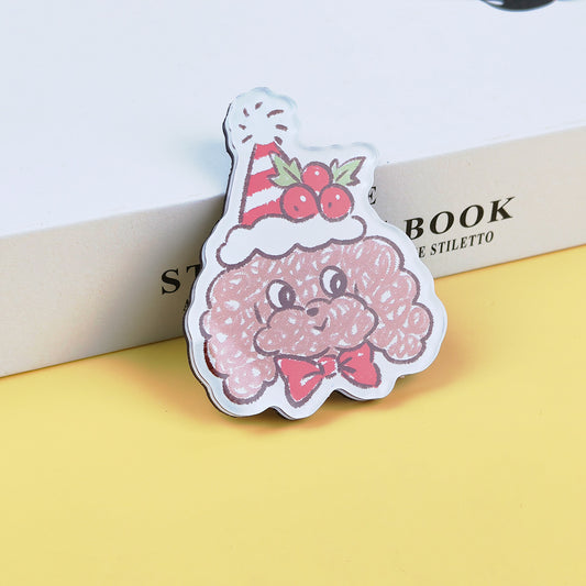 Custom Cute Mr. Fluffy 3D PVC Fridge Magnets - Reusable Seasonal Themed Cartoon Teddy Dog Refrigerator Magnets for Kids & Home Decor